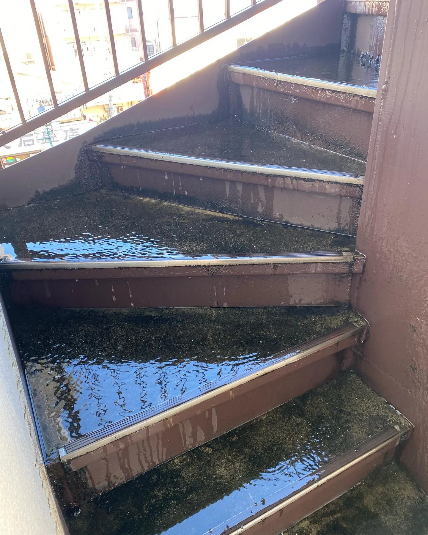 上の階から何やら大量の水が！？