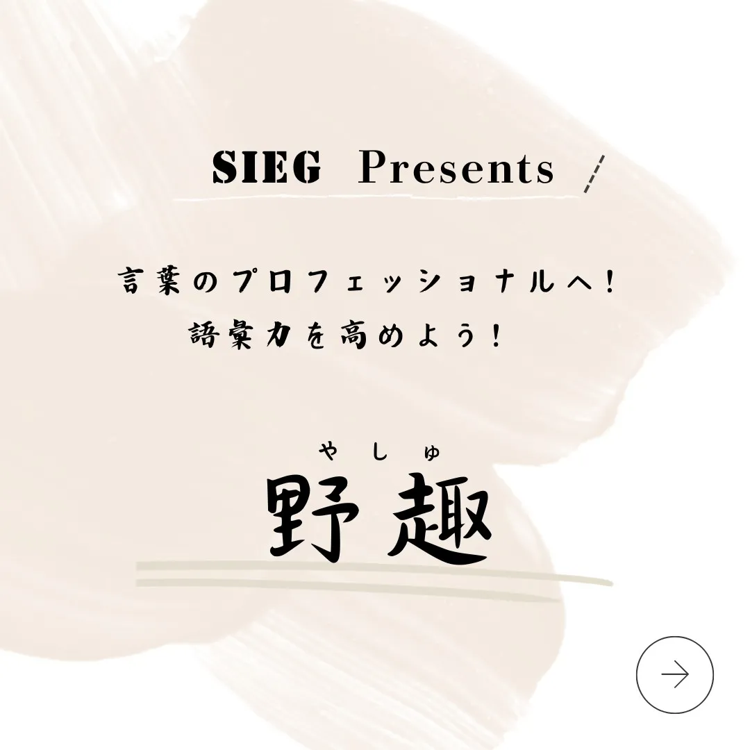 言葉のプロフェッショナルへ！語彙力を高めよう！～野趣（やしゅ...